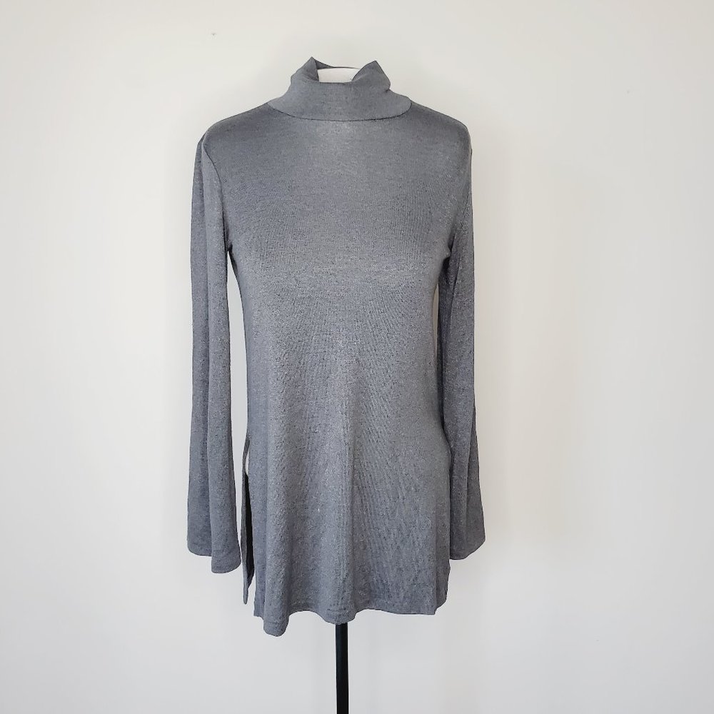 ARITZIA WILFRED FREE Grey Turtleneck Tunic Sweater - Picture 3 of 9